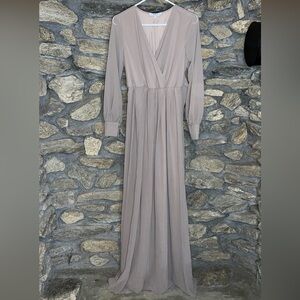 Baltic Born Long Sleeve Lydia maxi Taupe Dress